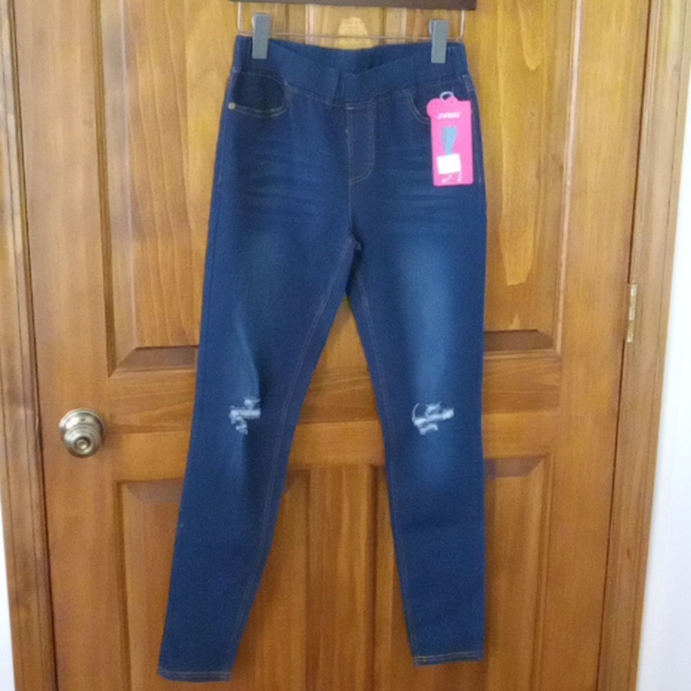 JVINI  Fashion Size S distressed jeggings leggings Dark Blue